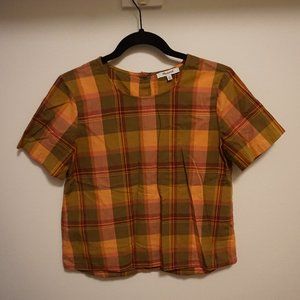 Madewell Plaid Button Back Blouse